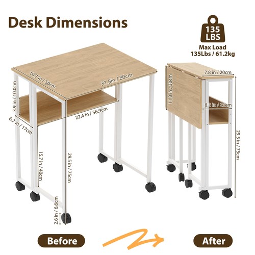 Folding computer desk with - computer,