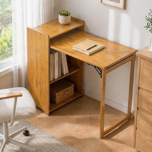 Bamboo folding desk foldable - desk,,
